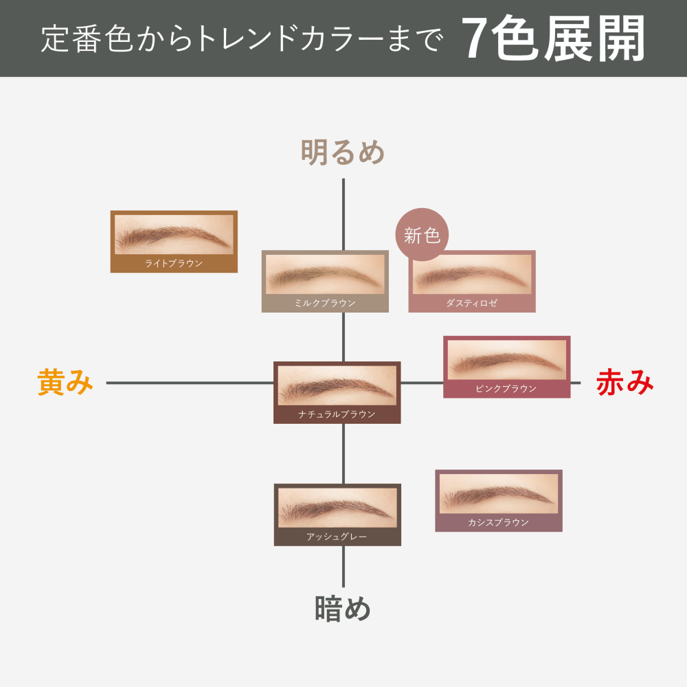 定番色からトレンドカラーまで7色展開