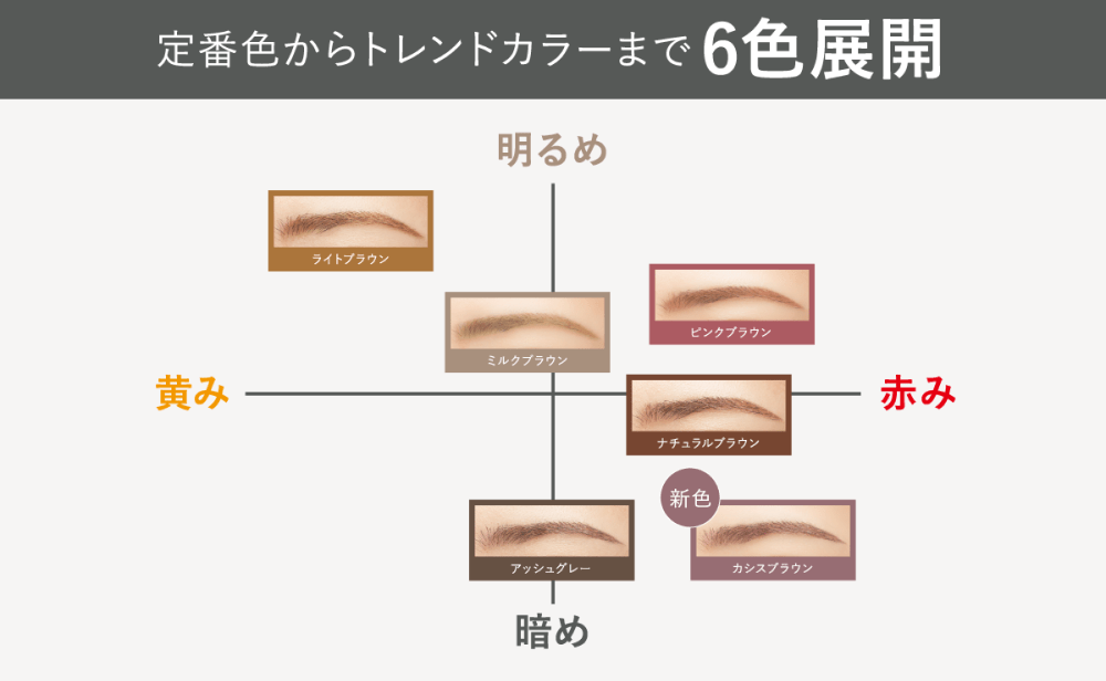 定番色からトレンドカラーまで5色展開